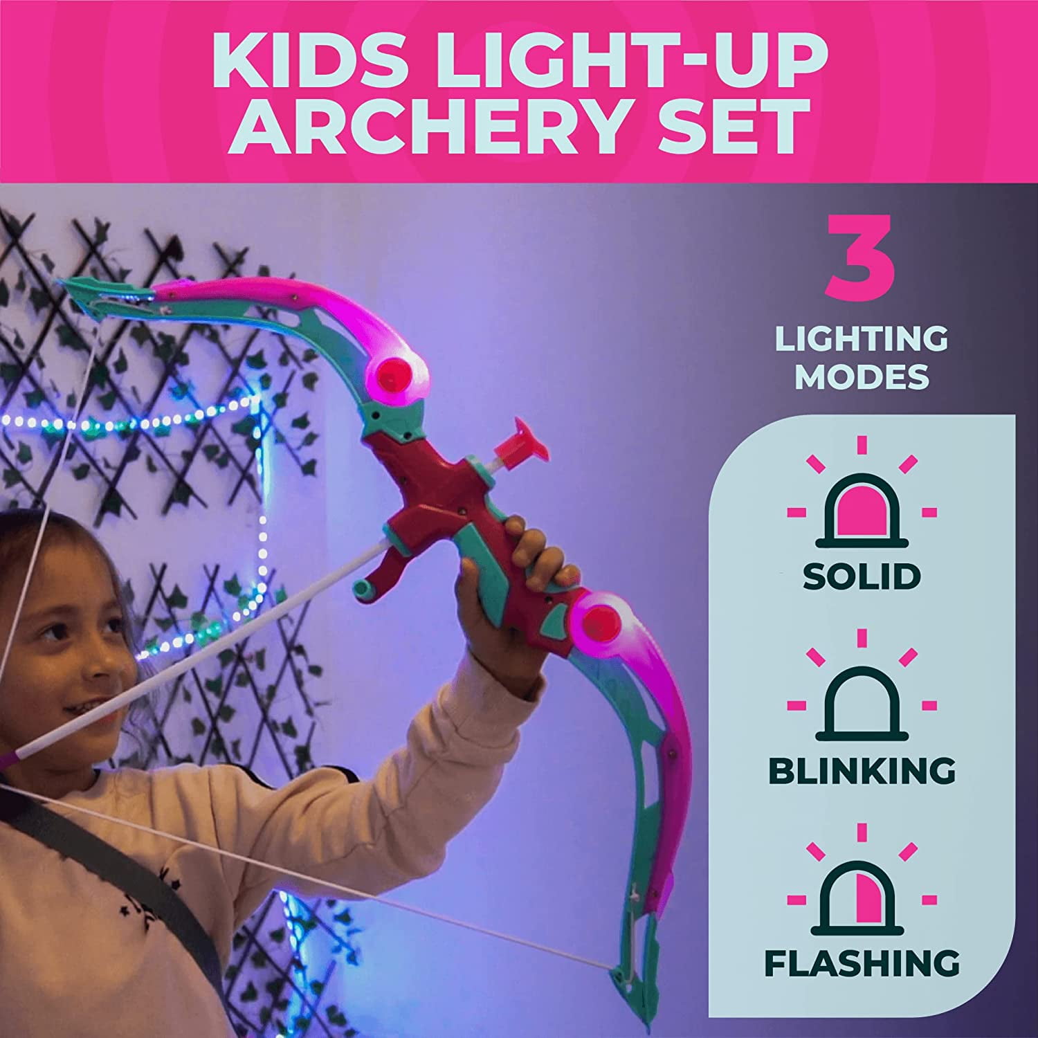 Toysery kids archery set - Kids Archery Bow with 6 Suction Cups Arrows, Target, and Quiver- girls bow and arrow set | kids bow and arrow