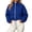 Blue-09, variant on Cropped Jacket for Women, Stand Collar Drawstring Hem Cargo Pockets Fall Fashion Jacket