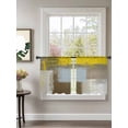 thumbnail image 2 of Sheer Curtains 45 Inch Length 2 Panels Set for Kitchen, Yellow Brown Semi Sheer Curtains for Windows, Abstract Blue White Vintage Oil Painting Voile Window Treatments Rod Pocket Curtain, 2 of 7