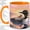 Orange, variant on Loon Family Watercolor Coffee Mug, Common Loon Mug, Morning Coffee Tea Cup for Cabin Office, Parent Bird with Chick on Sunset Lake, Lily Pad Wetland Nature Art, Birdwatchers Women Men
