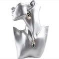 thumbnail image 2 of Cabeza de maniquí de resina negra/terciopelo para mujer, soporte para busto, modelo de tienda, collar de joyería EstiloA-L Plata Cola Maniquí de exhibición de collar, 2 of 8