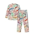 thumbnail image 2 of Kll Passport Stamp Sleepwear Mens Flannel Pajamas,Long Cotton Pj Set, 2 of 9