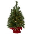 thumbnail image 1 of National Tree 24 Inch Majestic Fir Tree with 35 Battery Operated Warm White LED Lights (MJ3-24BGLO-B1), 1 of 5
