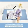thumbnail image 5 of Ckdifva Stripe Shells Purple Pencil Pouch 3 Ring Zipper Pencil Case Binder Pockets Clear Top Cosmetic Bag 2 Pack, 5 of 6