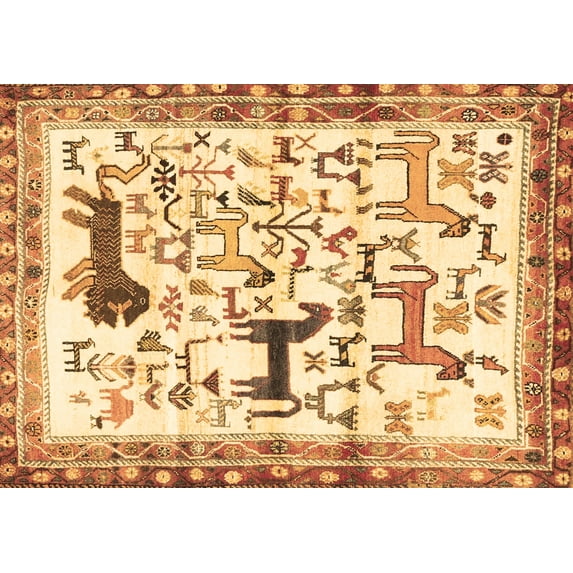 Ahgly Company Indoor Rectangle Animal Brown Traditional Area Rugs, 2' x 3'