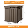 thumbnail image 2 of Dextrus Classic Outdoor Weatherproof 51 Gallon Resin Deck Box, Brown, 2 of 8