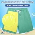 thumbnail image 5 of Aideaone Boys Swim Trunks with Compression Liner Solid Color Bathing Suits Summer Quick Dry Swimwear Swim Shorts 6-14T, 5 of 6