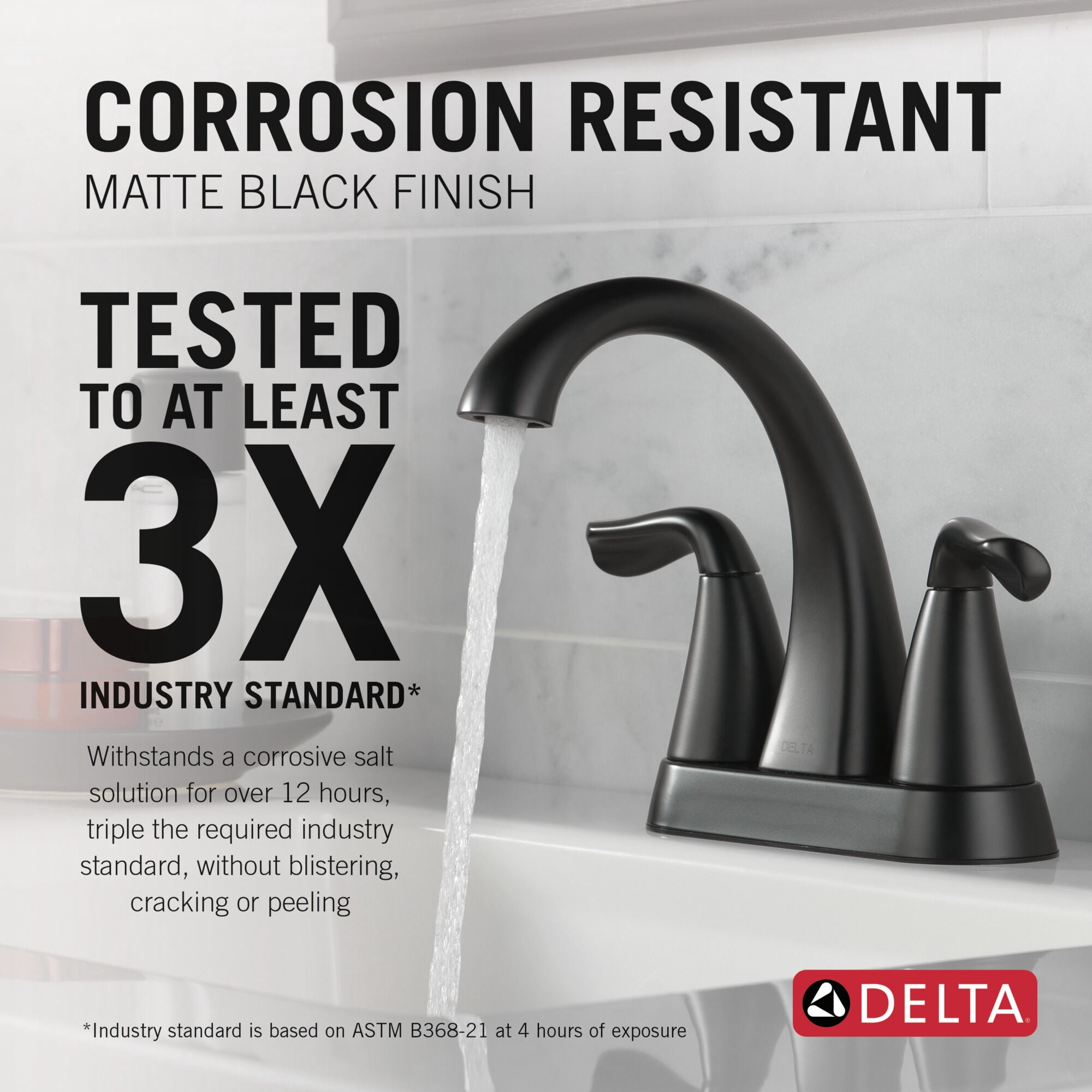 Delta Arvo Two-Handle Centerset Bathroom Faucet - 25840LF-BL - Matte Black