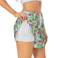 thumbnail image 2 of Bixox Women's Flowers and Cactus pattern 2 in 1 Running Shorts - Lightweight Athletic Workout Gym Yoga Shorts Liner with Pockets - Medium, 2 of 7