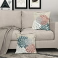 thumbnail image 3 of Blue Pink Pillow Covers 16x16 Dahlia Flower White Gray Elegant Colored Throw Pillows Farmhouse Outdoor Decor for Home Living Room Sofa Bed Modern Floral Linen Square Cushion Case, Set of 2, 3 of 6