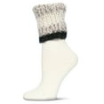 thumbnail image 2 of Legmogue Women's Bellevue Furry Striped Cuff Ribbed Plush Crew Socks - Womens - Female, 9-11, Black, 2 of 6