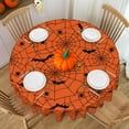 thumbnail image 6 of Halloween Tablecloth Spider Web Orange Round Tablecloth 60 inch Table Cloths Cover Mat Spill Proof Table Covers for Kitchen Party Dinner Tabletop Decoration, 6 of 6