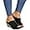 Black, variant on KAQ Denim Platform Wedges Women's Sandals Flat-Heeled Fish Mouth Sandals Thick Bottom Slippers