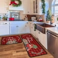thumbnail image 3 of Christmas Kitchen Rugs and Mats Set of 2 Kitchen Floor Mat Non-Slip Backing Xmas Decorative Washable Runner Rug 17"x47.2"+17"x30" Merry Christmas Decorations for Home, 3 of 6
