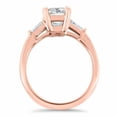 thumbnail image 6 of HeartsAndYou 3ct Emerald Moissanite Engagement Ring for Women Baguette Accents Trilogy 18k Rose Gold over Silver, 6 of 9