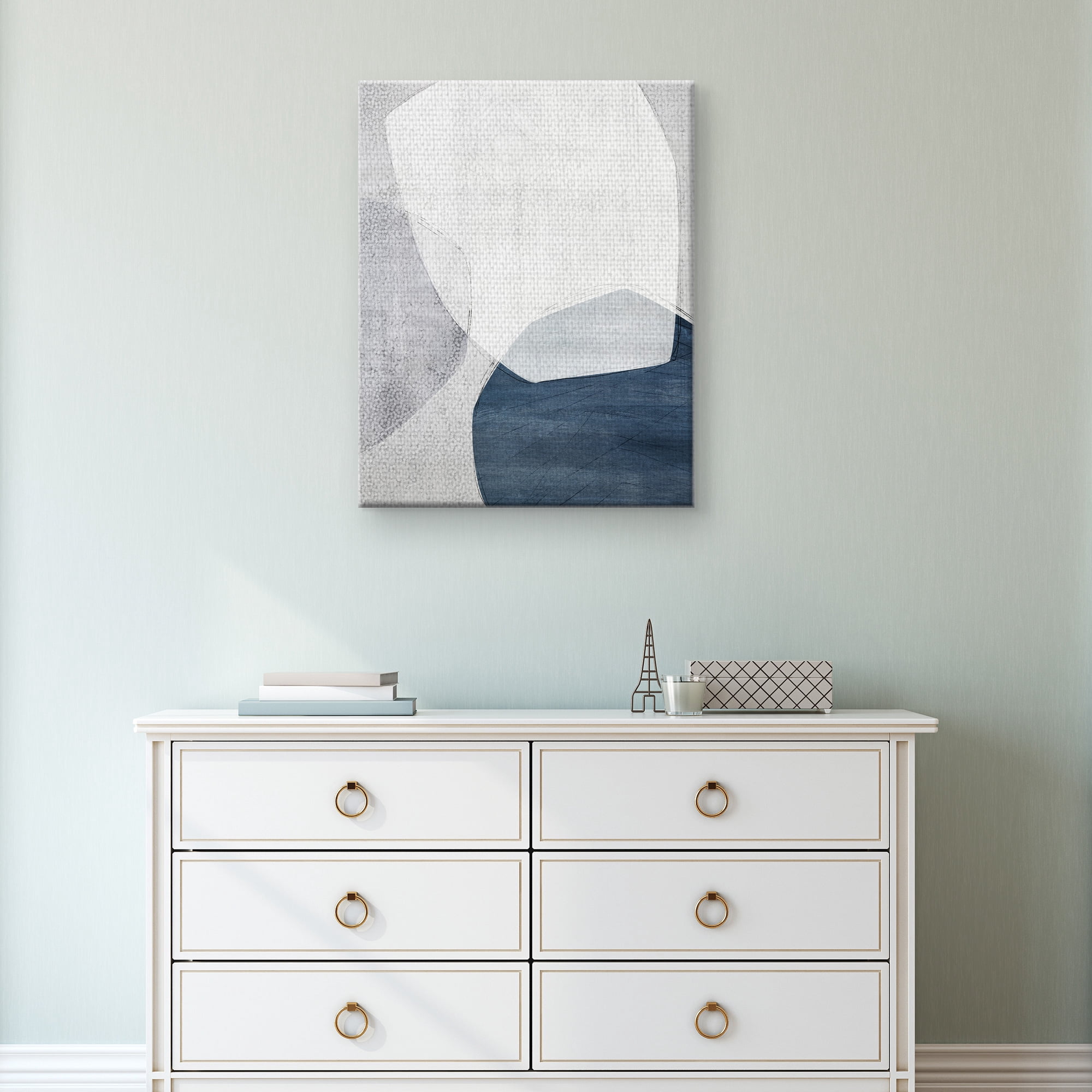 Masterpiece Art Gallery Sorentia Blue Abstract By Belle Maison Canvas Art Print 22" x 28"