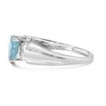 thumbnail image 4 of 14k White Gold Oval Aquamarine And Diamond Ring, 4 of 6