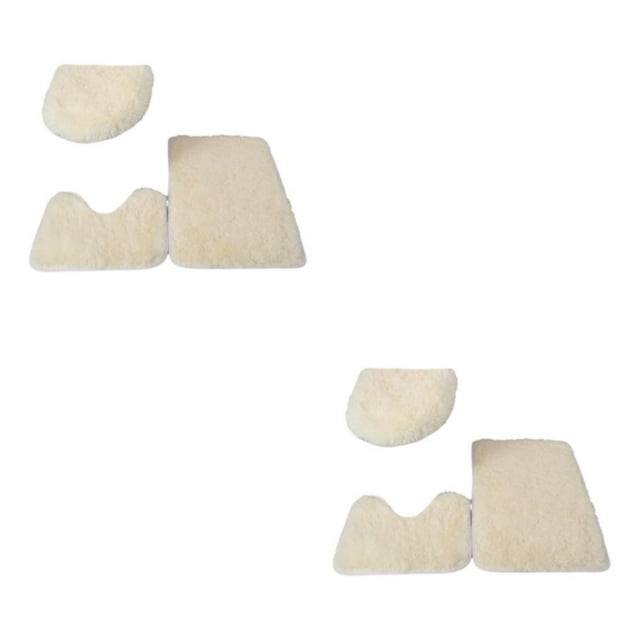 Transemion 1/2/3/5 3pieces Anti-slid Particles Rug Set Secure And for Slip-free Bathroom Mats For Beige 2PCS