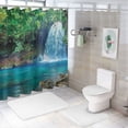 thumbnail image 7 of Orinice Waterfall Forest Blue Pool Bathroom Decor Set Polyester Fabric Fashion Shower Curtain Set with Hooks 69x72, 7 of 7