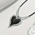 thumbnail image 5 of JUSIP A Simple Yet Extravagant Oversized Heart-Shaped Pendant Necklace with a Black Cord, Perfect for Everyday Wear And As a Valentine'S Day Gift for Women., 5 of 9