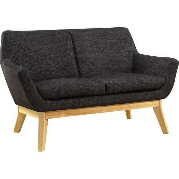 Lorell Quintessence Collection Upholstered Loveseat 53.1" x 19.8" x 32.8" - Material: Wood Leg - Finish: Black