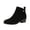 Black, variant on Willtoo Boots for Women Faux Suede Round Toe Ankle Booties, Metal Rose Decor Low Block Heel Short Boots, Side Zipper Comfort Fall Winter Shoes