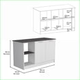 thumbnail image 5 of Modern Kitchen Island with Large Countertop, Open Shelves & Double Door Cabinet, 59”W | White & Onyx | Engineered Wood, 5 of 8
