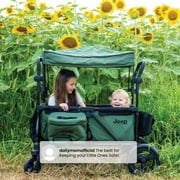 Jeep Deluxe Wrangler Wagon Stroller for 2 Kids with Cooler Bag, Parent Organizer & All-Terrain Wheels by Delta Children