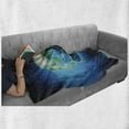 thumbnail image 6 of Earth Soft Flannel Fleece Throw Blanket, Majestic Galaxy Outer Space View Universe Planet Stars Astral Theme World, Cozy Plush for Indoor and Outdoor Use, 50" x 60", Orange Blue Black, by Ambesonne, 6 of 6