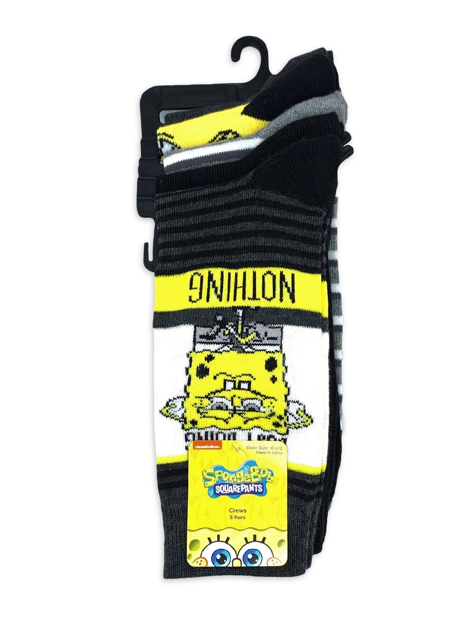 Spongebob Squarepants, Mens Holiday Crew Socks, 3-Pack, Size 6.5-12, Men's, Multicolor