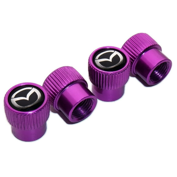 4pcs Universal Fit Mazda Car Wheels Tire Air Valve Caps Stem Dust Cover Purple