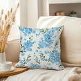 thumbnail image 3 of Ethan Taylor Floral Throw Pillow Soft Cushion Cover 'Blue Flower Floral Modern Cottagecore Pattern IV Flowers Modern' Cottage Pattern Decorative Square Accent Pillow Case, 18x18 Inches, Blue, White, 3 of 5