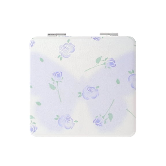Unique Bargains Women Square Shape Handheld Mirror for Travel Purple 1 Pc