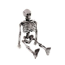 Wadada Halloween Skeleton Decorations, 6" Full Body Life Size Human Skeleton with Posable Joints, Creepy Halloween Plastic Skeleton for Halloween Graveyard Haunted House Outdoor Decor
