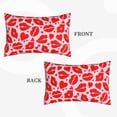 thumbnail image 2 of Sikiie Lips Kiss Print Plush Pillow Cover, Wrinkle-proof and Stain-resistant Pillow Protector without Pillow Core, Home Decoration-20"x30", 2 of 6