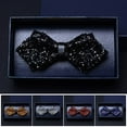 thumbnail image 7 of harmtty Bow Tie Sparkling Rhinestones Decor Sharp Corner Design Bow Tie Weddings Business Parties Suit Accessories, 7 of 7