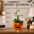thumbnail image 4 of Crochet Halloween Potted Plant, Handmade Yarn Pumpkin Ghost Decor, 7.87 Inch Spooky Fall Tabletop Decoration for Desk, Shelf, Office, Bedroom and Home, 4 of 7