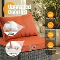 thumbnail image 5 of Toject 8 Pcs Paito Furniture Set, Outdoor Furniture Set with Swivel Chairs and Fire Pit (Orange Red), 5 of 9