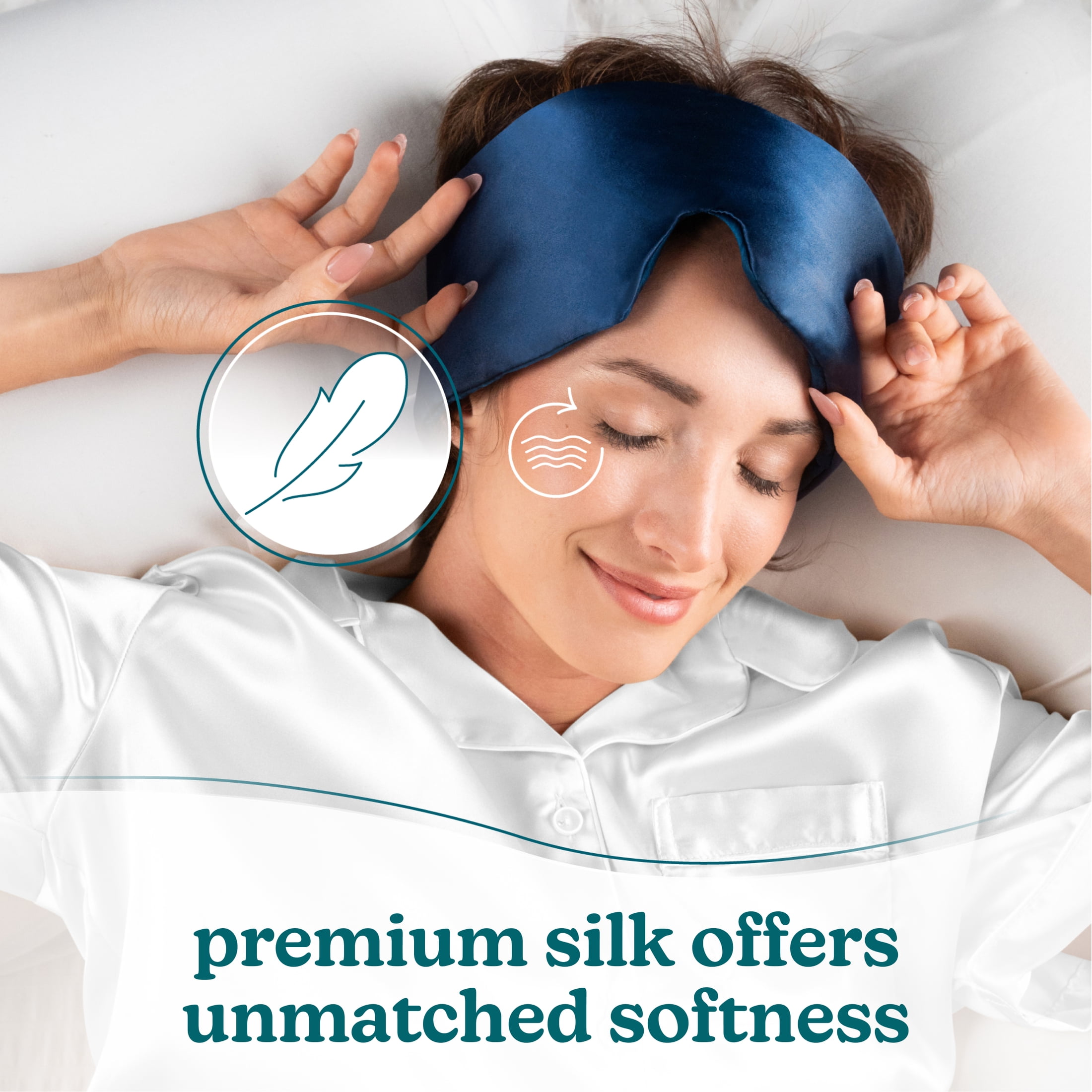 Homedics 100% Silk Sleep Mask, Blue