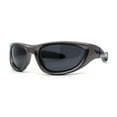 thumbnail image 2 of Trendy Sport Wrap Soft Tip Plastic Beveled Thick Plastic Sunglasses Metallic Gunmetal Black, 2 of 4