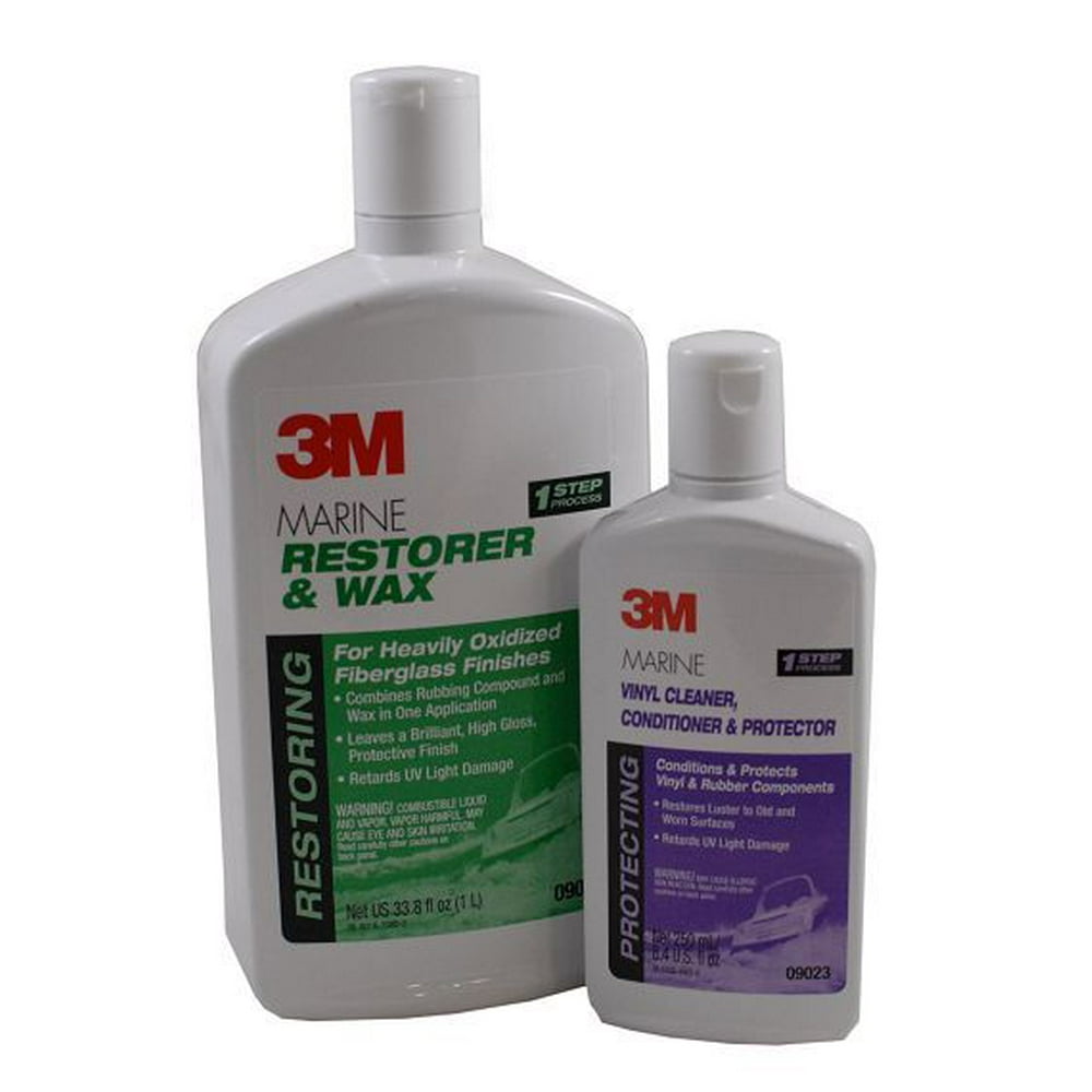 3M (09006/ 09023) Marine Restorer and Wax (32 oz.) and Vinyl Cleaner (8