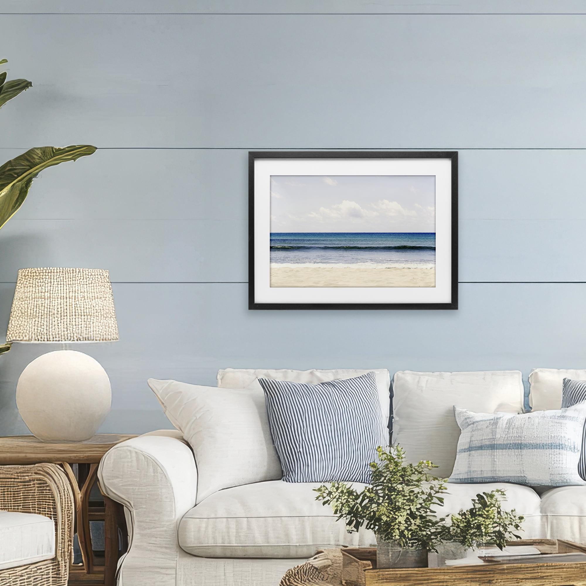 Stupell Industries Summer Seaside Escape Black Framed Print Under Glass, design by Gemma Bardot