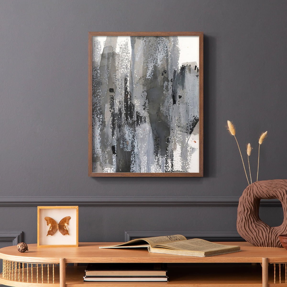 Loft Pastel III Framed Print in Brown Solid Wood Framed Print No Nail Hanging