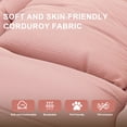 thumbnail image 6 of Miniyam Adjustable Folding Floor Chair Convertible Sofa Bed in Corduroy for Living Room Bedroom, Pink, 6 of 7