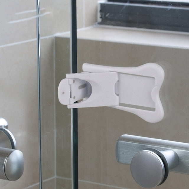OULII 4Pcs Slider Locks for Sliding Doors White ABS for Durable Use and Travel