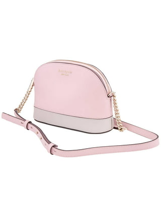 Kate Spade Spencer Double Zip Dome Crossbody Serene Pink Saffiano Leather 