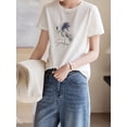 thumbnail image 3 of XWI Collection Été 2024: T-Shirt Imprimé Floral Décontracté et Confortable - Mélange Doux, Col Rond, Lavable en Machine, Décontracté, Mode Simple pour Adultes, Hommes, Femmes, Adolescents, Adolescents, Jeunes, 3 of 7
