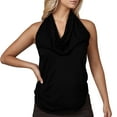 thumbnail image 3 of Pantalones cargo para mujer,Vestido informal sin mangas con cuello en V para mujer, mezcla de poliéster, ligero y cómodo, ideal para el hogar, sopatenor, 3 of 9