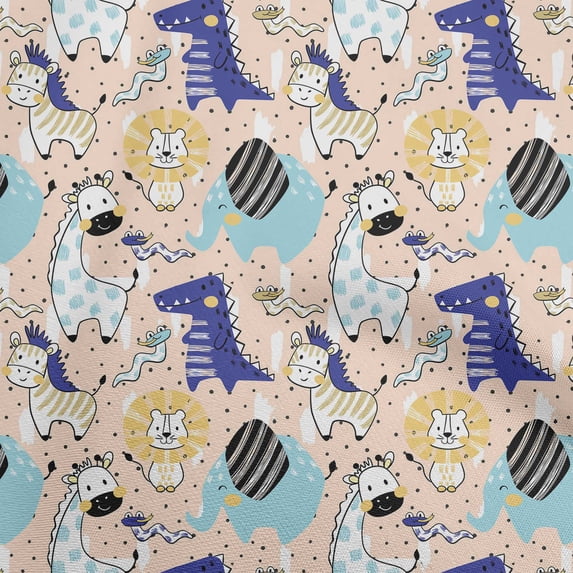 oneOoneRayonLightBeigeFabricKidsCutieAnimalSewingCraftProjectsFabricPrintsByYard56InchWide