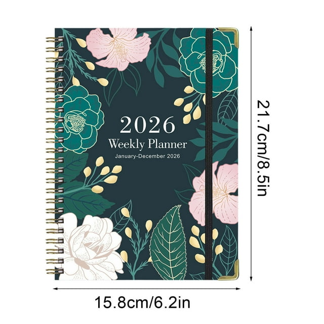 2026 A5 Weekly And Monthly Planner Notebook With Coil Binding, Dividers, Monthly Tabs, Inner Pocket, And 2026 Calendar